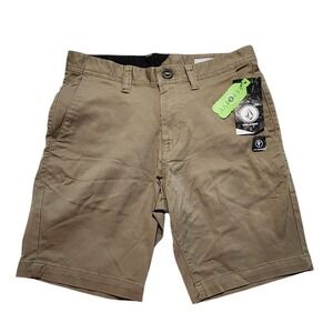 Volcom Frickin Modern Fit Chino Shorts Khaki Tan Mens 29 Repreve A0902004